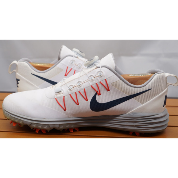 Nike Lunar Command 2 BOA White Navy Golf Shoes 888552-101 Size 10